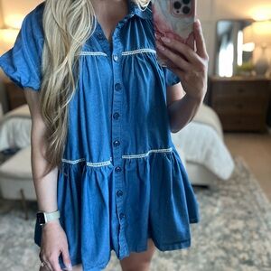 En Saison Denim Blue Mini Dress